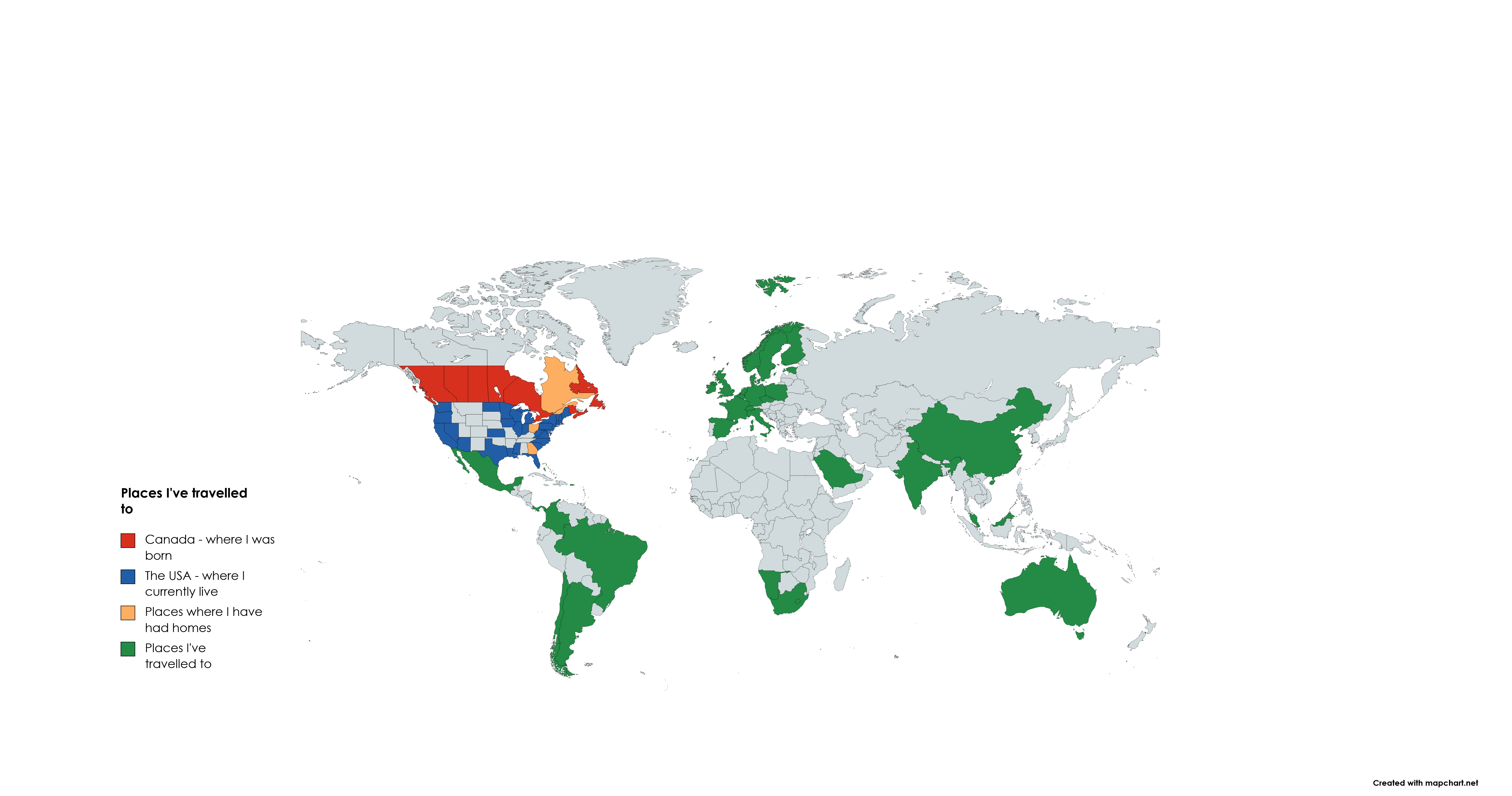 places I've travelled to